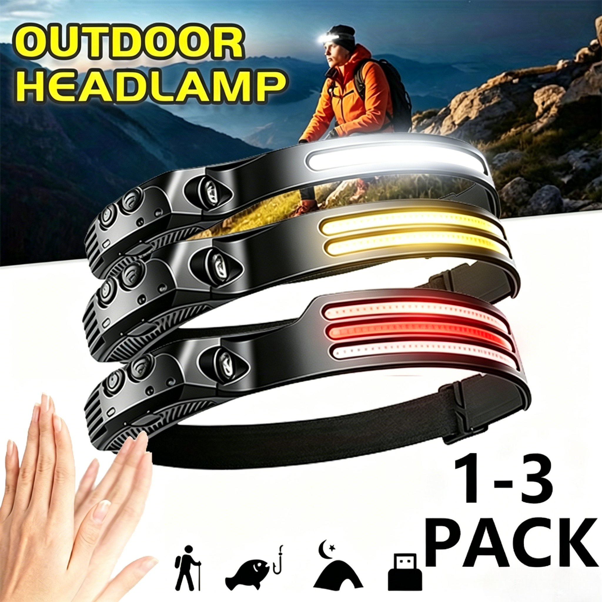 Fishing Headlamp - Super Bright Motion Sensor LED Headlamp