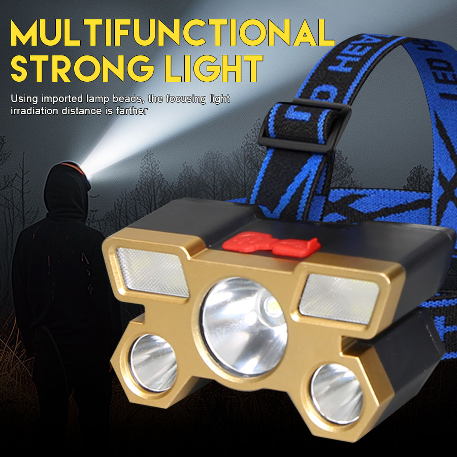 Fishing Headlamp - Rechargeable LED Headlamp 5 LED Beams
