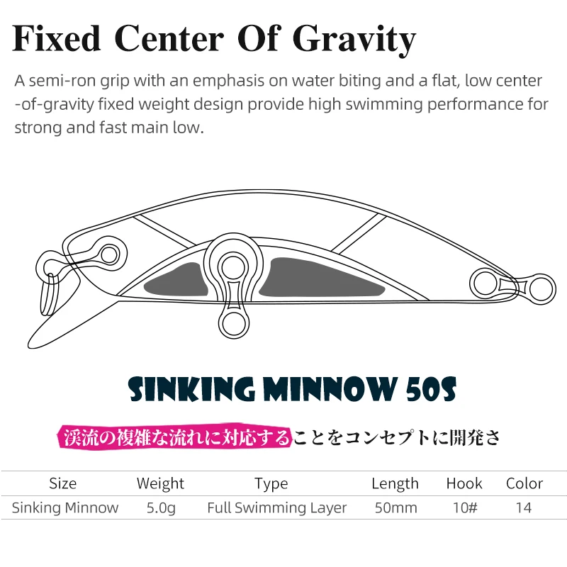 TSURINOYA Sinking Minnow Mini  - Fishing Equipment For Trout のレビューと価格