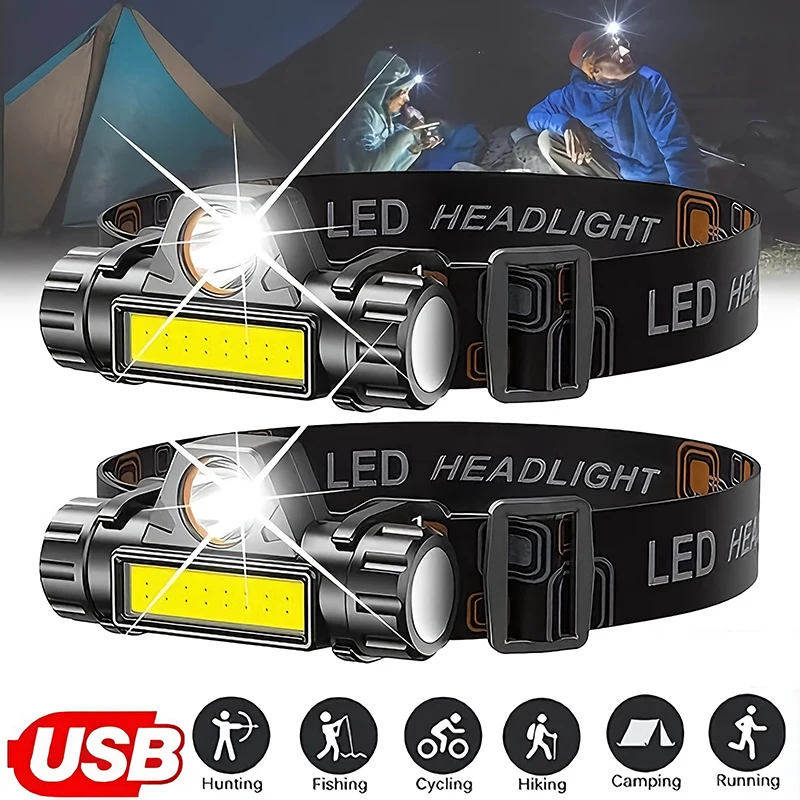 Rechargeable COB LED USB Headl - Fishing Headlamp のレビューと価格