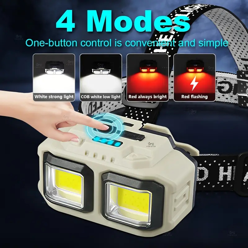 COB LED Headlamp Rechargeable  - Fishing Headlamp のレビューと価格