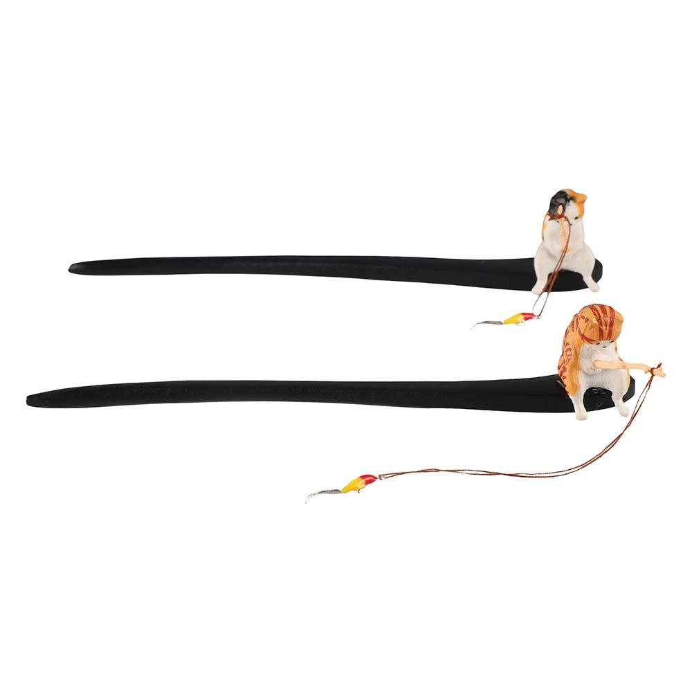 Cute Cat Fishing Wooden Hair S - Fishing Equipment For Kids のレビューと価格