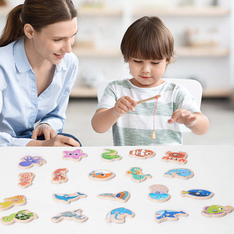 Wooden Magnetic Fishing Toys f - Fishing Equipment For Kids のレビューと価格