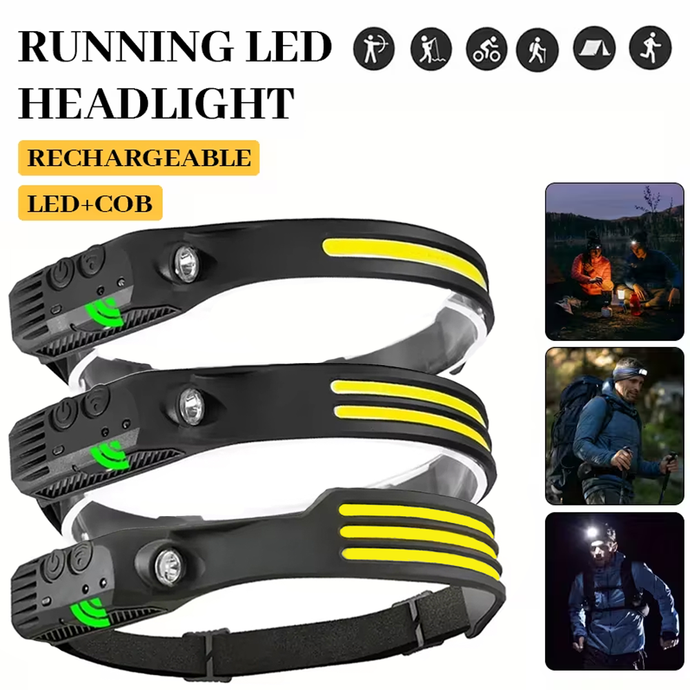 COB LED Induction Headlamp USB - Fishing Headlamp のレビューと価格